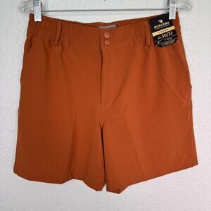 Burlebo Shorts Mens Small Everyday Short Athletic Quick Dry Outdoors Orange NEW